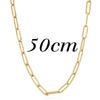 Spilla Rettangolare in Oro 18K Collana Semplice in Acciaio Inossidabile con Chiusura OT da Donna