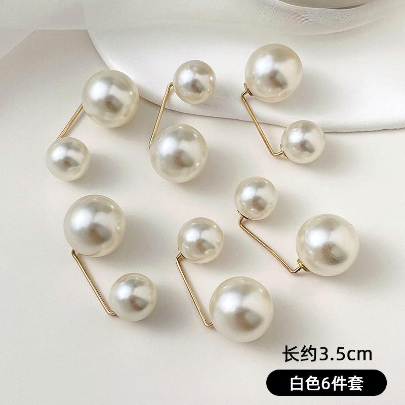 

6PCS pearl non-slip safety pins Dress brooch decoration dress waist fastening pins collar adjustment scarf safety fashion