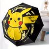 1pc Pikachu Icon Automatic Open/Close Umbrella, Portable 3-Fold Compact Umbrella for Men & Women, Perfect Gift for Birthday095