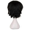 Short Synthetic Wig for Men Dark Blue 12 Inches Heat Resistant Fiber Cosplay Wig