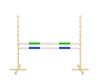 Jumping obstacle for Hobby Horse 160cm, h-120 cm, two beams green and blue