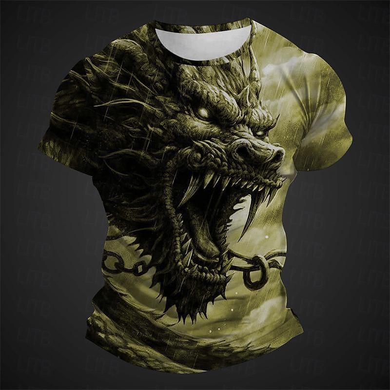 Men's T-Shirts Retro Animal Street 3d Print Short Sleeves Vintage Top T Shirt For Men Clothing Oversized Shirt Tee Summer T-Shirts Men’s