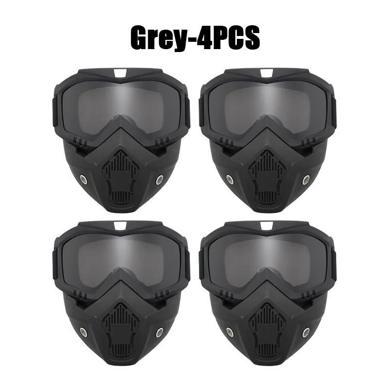 4Pcs Outdoor Sport Windproof Mask Goggle HD Motorcycle Glasses Snowboard Eyewear Riding Motocross Summer UV Protection Sunglasse
