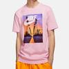 Nike T Shirts Men's Pink Crew Neck Moderate Straight Fit BQ0716-663