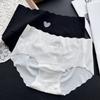 Women's Spring and Summer Love Ice Silk Without Trace Wavy Waist Underwear
