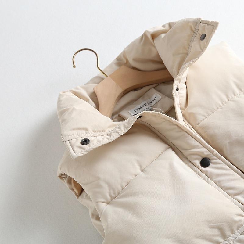 Autumn Winter Women Vest Solid Loose Sleeveless Stand Collar Padded Vest Jacket Female Warm Waistcoat Tops