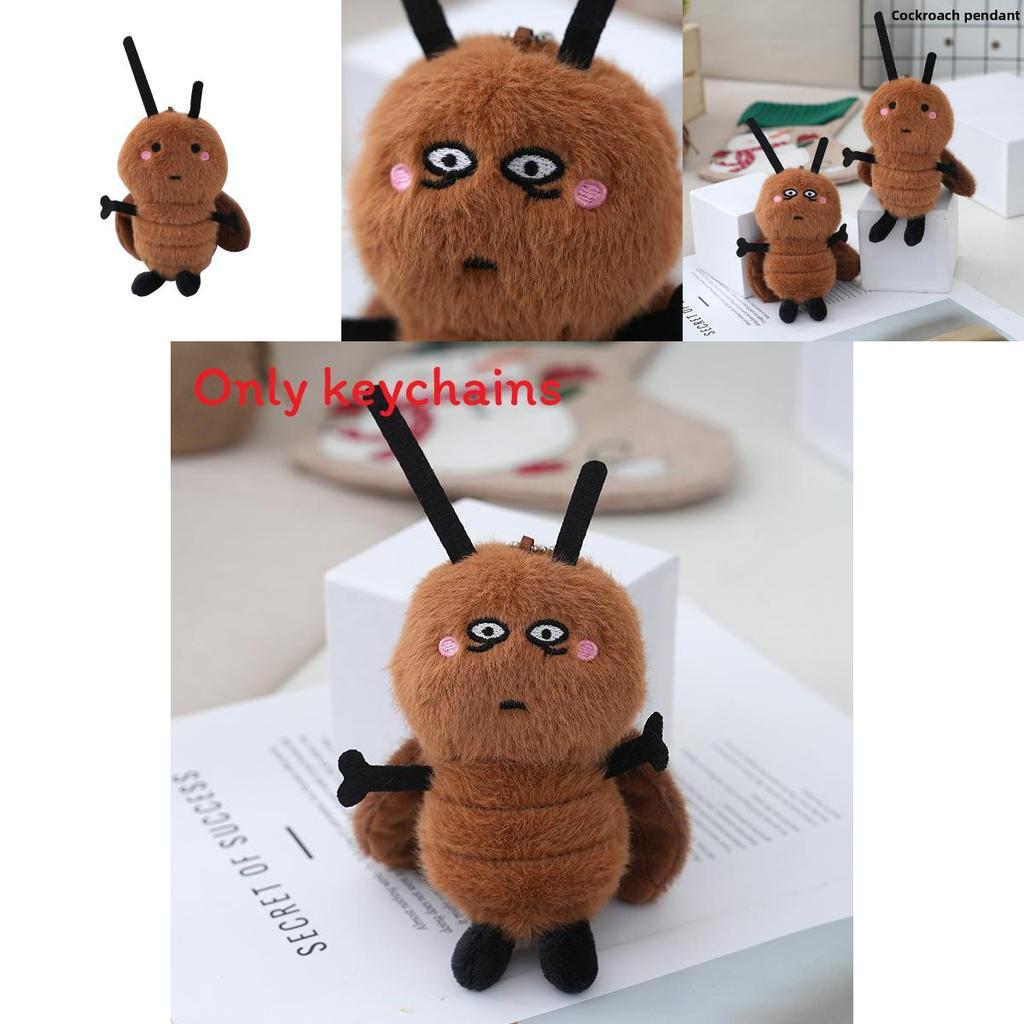 Cartoon Creative Cockroach Plush Keychain With Pp Cotton Fill For Novelty Bag Decor