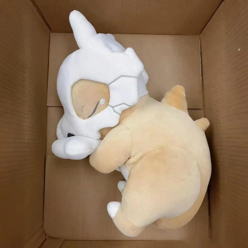 32Cm Sleeping Cubone Series Dinosaur Headgear Decoration Sleep Companion Doll Bedside Ornament Comfortable Sofa Hug Pillow Gift Items
