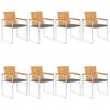 VidaXL Set of 8 Garden Chairs with Cushions, Patio Seats, Dining Chairs, Outdoor Patio Furniture, 3078616