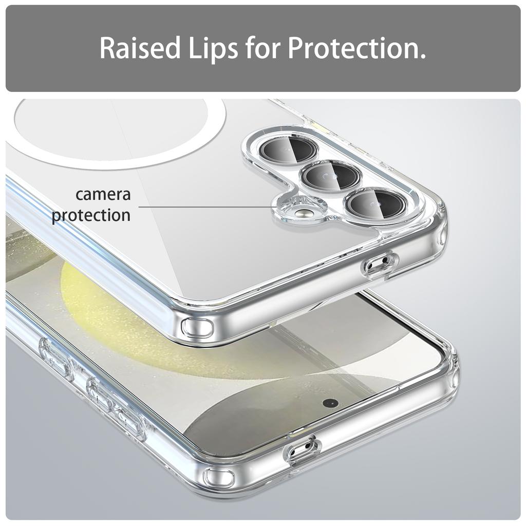 For Samsung Galaxy S25 FE Phone Case, Magnetic Shockproof Transparent Cover for Samsung Galaxy S25 FE