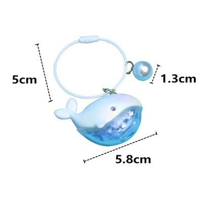 Llavero de ballena, pequeño llavero de resina con ballena azul, colgante colorido de animal para bolso escolar, teléfono celular, linda billetera decorativa