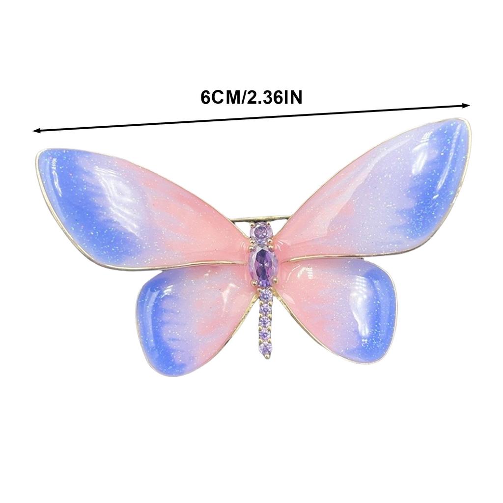 Artistic Metamorphic Butterfly Gradient Brooch High Quality Copper Material Chic Butterfly Pin Elegant Outfit Enhancer