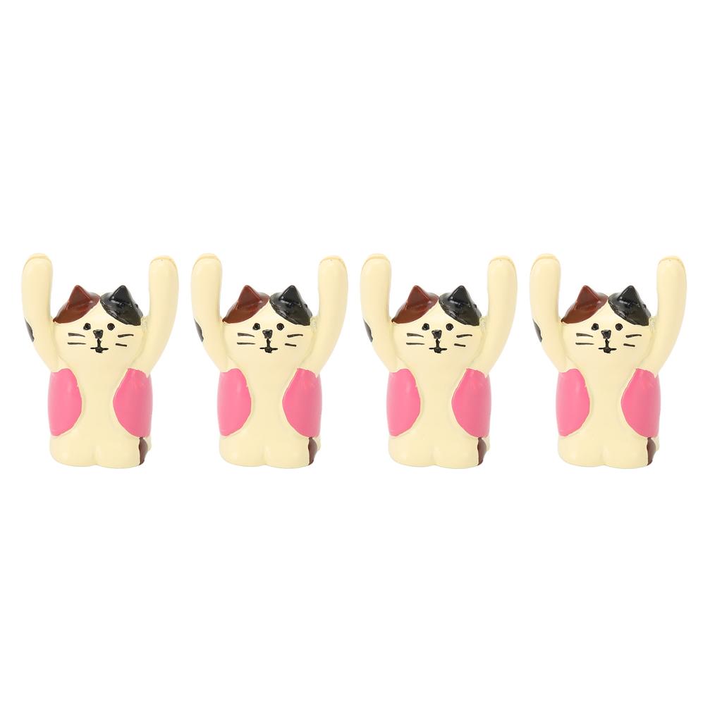 4Pcs Cartoon Photo Clip Cute Cat Style Durable Resin Stable Eye Catching Animal Note Holder for Wedding Party Office