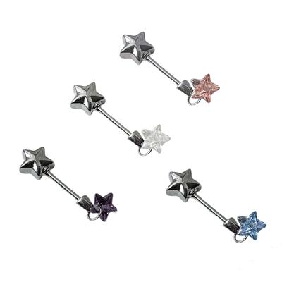 Star Wand Zircon Studs Earrings Stylish Star Wand Zircon Earrings Ear Studs Accessory for Trendy Women