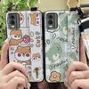 Durable Lanyard Phone Case For Nokia C32 Phone Holder Dirt-resistant Anti-knock Wristband Cartoon Wrist Strap Cute Ring