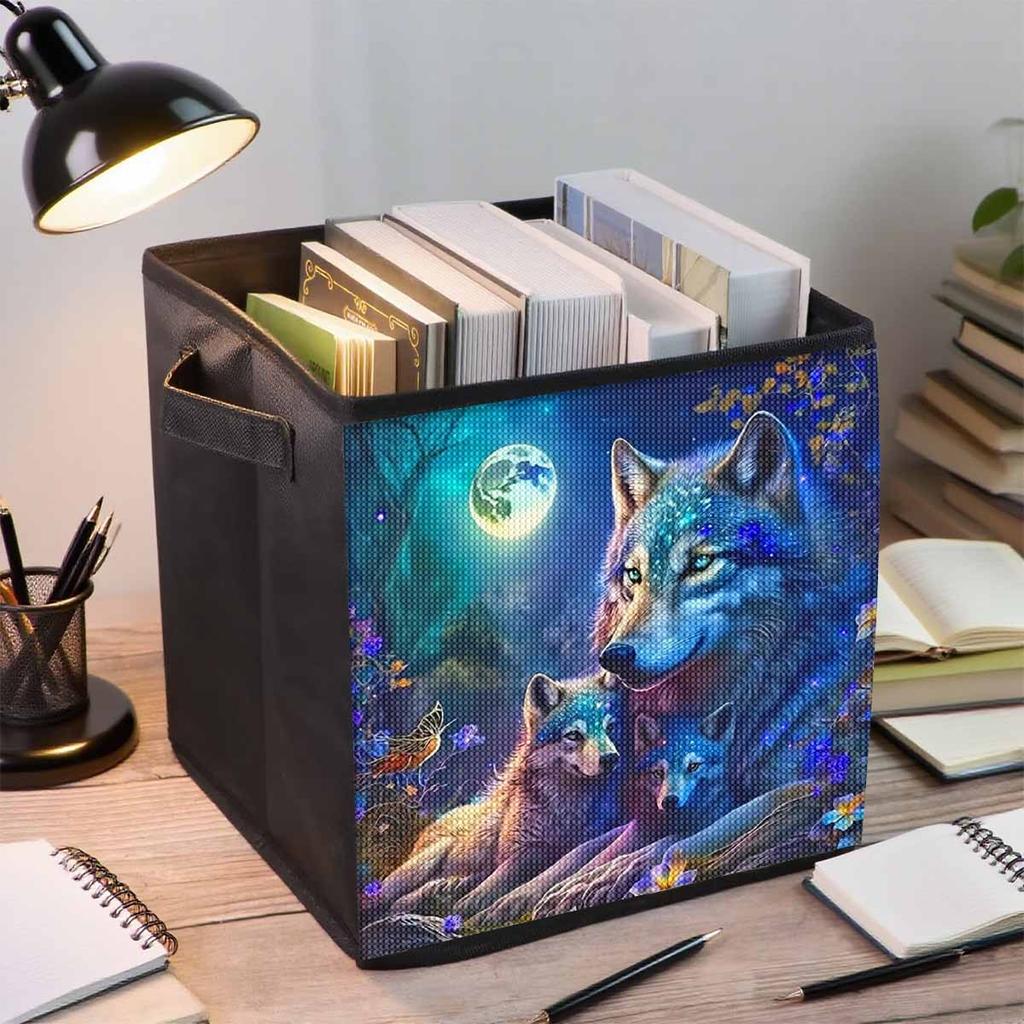 Full Moon Night 5D Diamond Painting Storage Basket Full Round Drill Mosaic Diamond Embroidery Cross Stitch Kits Home Decor Home Decor