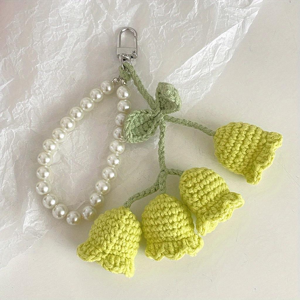 Cute Pearl Keychain, Thread Hook Orchid Flower String Design, Durable Packaging Buckle, Suitable for Practical Small Pendants In Keybag Accessories.