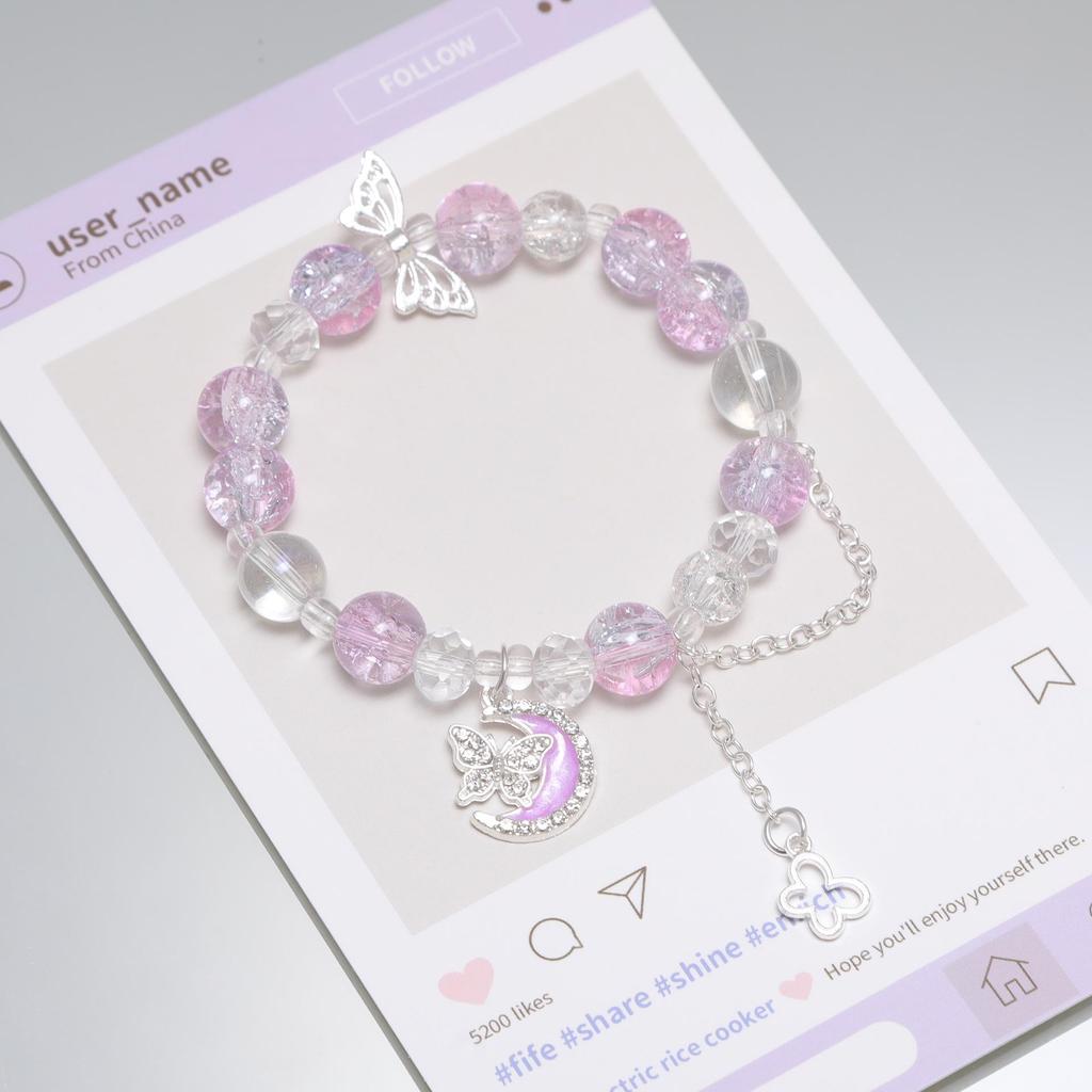 Mori Style Mermaid Crystal Bracelet - Sweet, Versatile Design for Women, Students, and Best Friends.