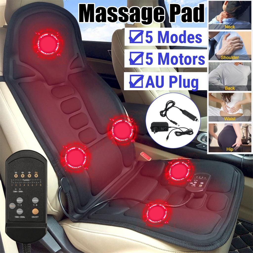 DC 12V 5 Mode Electric Vibrating Car Massage Chair Pad Portable Massager Pad Home Infrared Heating Back Vibrator Massage