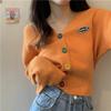 Women Sweater Cardigan Solid Korean V-neck Knitted Cardigan Lady Casual Slim Colorful Single Breasted Short Jumper Coats