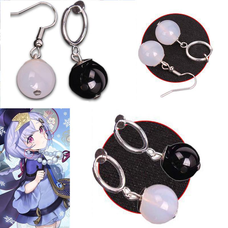 Stunning 2pcs Genshin Qiqi Cosplay Earrings With Elegant Dangle Design For Women
