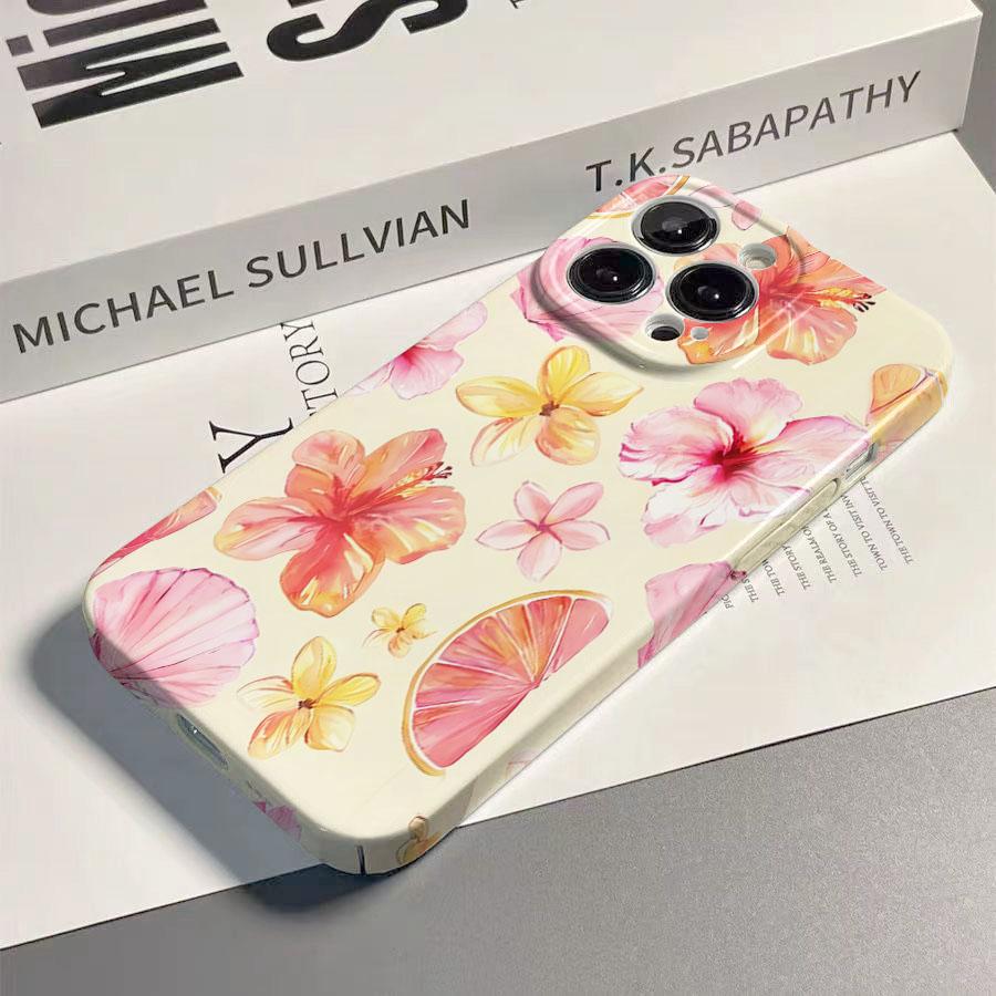 Luxury Clmj Swag Pink Flower Glossy Film Hard PC Phone Case for Google Pixel 7 7a 8 8a 9 9a Pro XL 5G