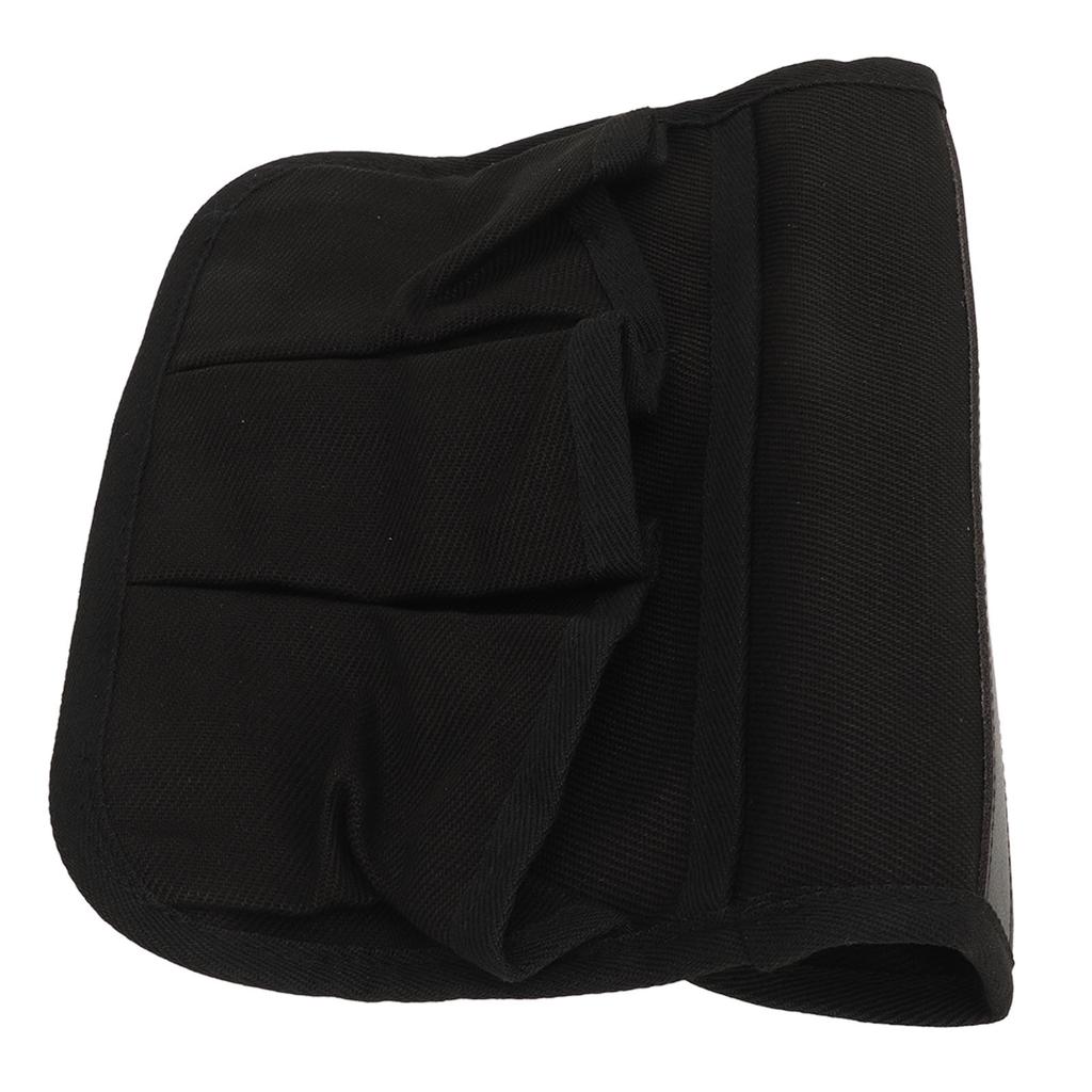 Chair Armrest Bag Large Capacity Waterproof Canvas Beach Chair Hanging Storage Pouch for Outdoor Camping Picnic Black