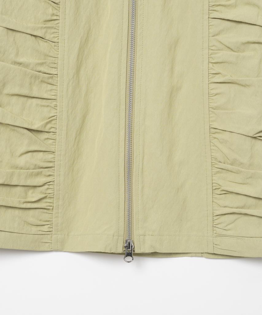 Milo Woman Shirred Zip-Up Mini Dress [Pale Yellow]