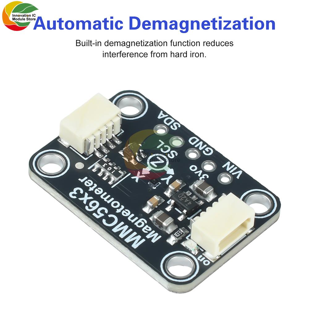 MMC5603 High-Precision Three-Axis Magnetometer Module Compatible With Stemma Qt/Qwiic Interface Blackboard