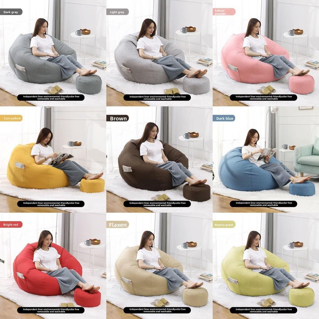 Large Seat Bean Bag Comfortable Lazy Sofa Chair Linen Lounger Couch Tatami Gift
