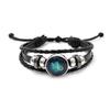 Jewelry Vintage Leather Rope Combo Time Luminous Gemstone Bracelet Signs