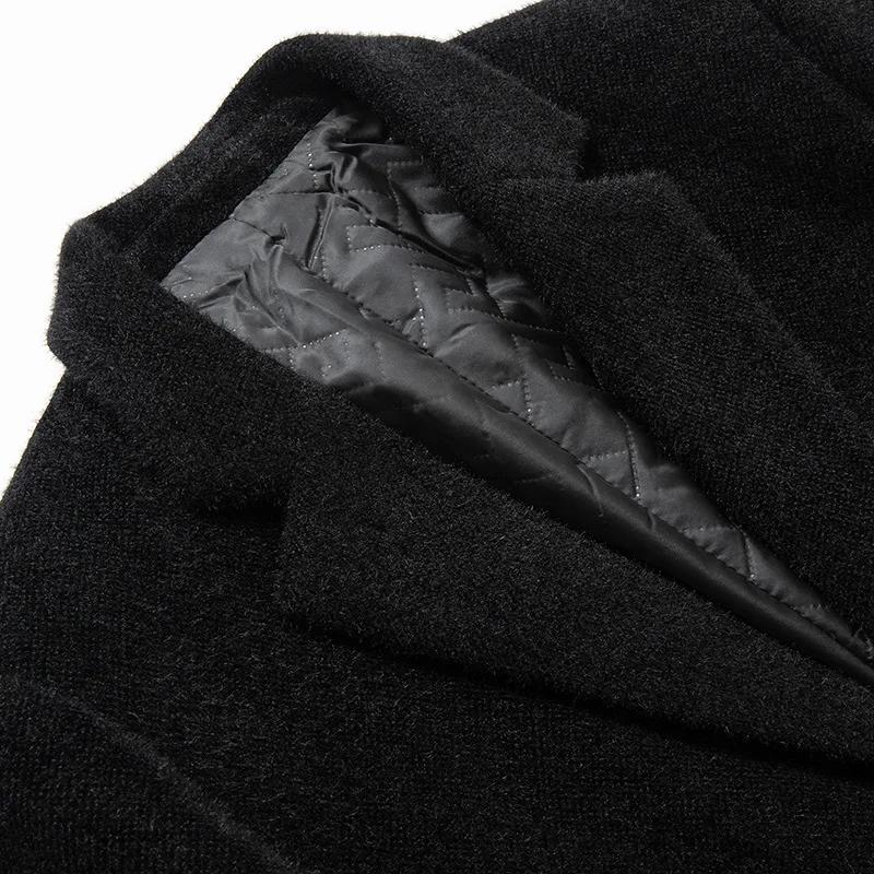 Nové Zimní Pánské Kašmírové Business Casual Kabáty Trenčkoty Pánský Fleecový Hřejivý Vlněný Mix Vysoká Kvalita Pánské Dlouhé Bundy 3XL