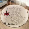 Republic of Albania Round Area Rug,Carpet Rug for Living Room Bedroom Sofa Playroom Decor,Non-slip Floor Mat