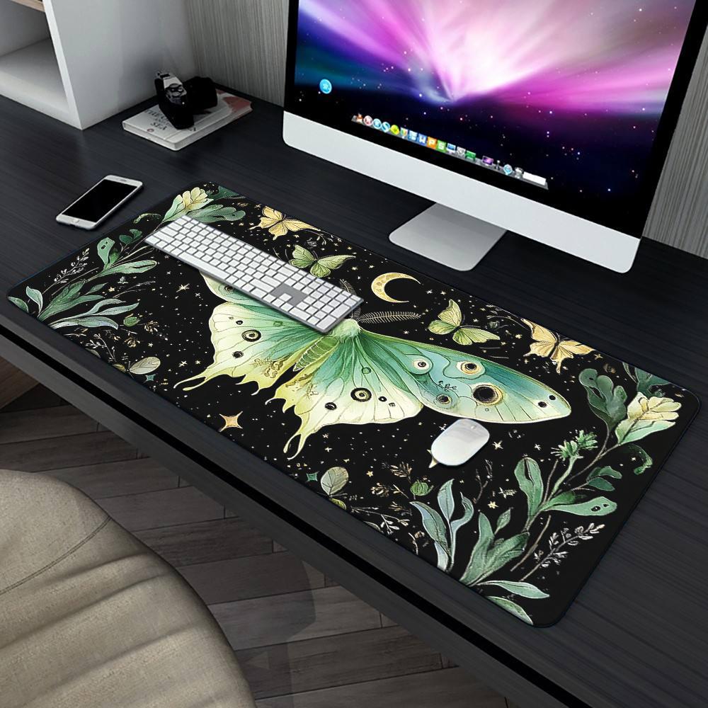 Stunning Moth Technology Mousepad Gaming Keyboard Accessories Office Desk Mat PC Gamers Rubber Anti-Slip Mouse Pad for Laptops.