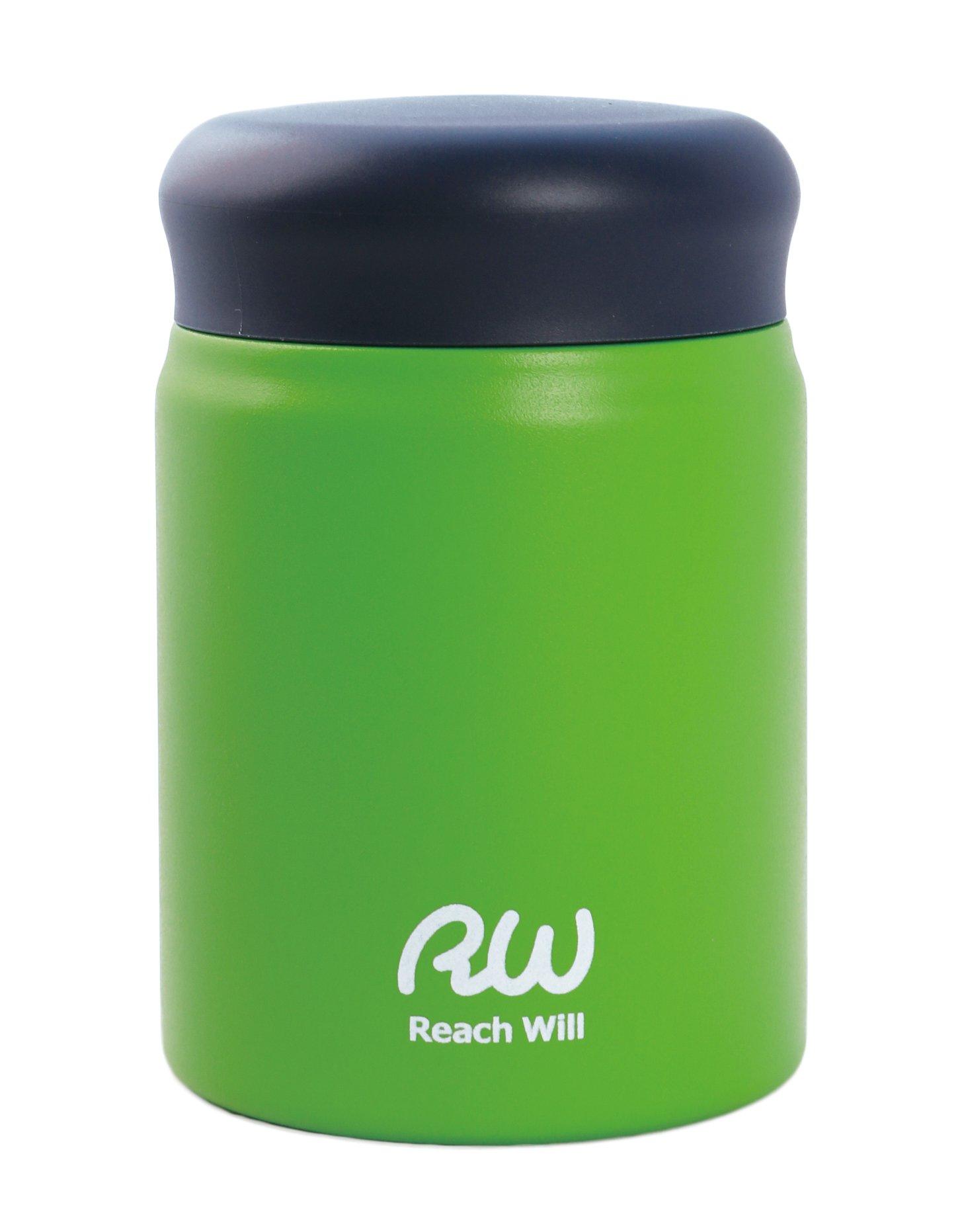 

Reach Will Thermos Food Stainless Steel Food Pot with Heat and Cold Pot, 320ml, Lightweight, Double-Walled Vacuum-Walled Insulation, Green, RBB-32MGR