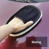 Double Layer Wool Blend Vehicle Wash Mitts Superior Dust Absorption Ergonomic Design Safe For Paint Glass Trim