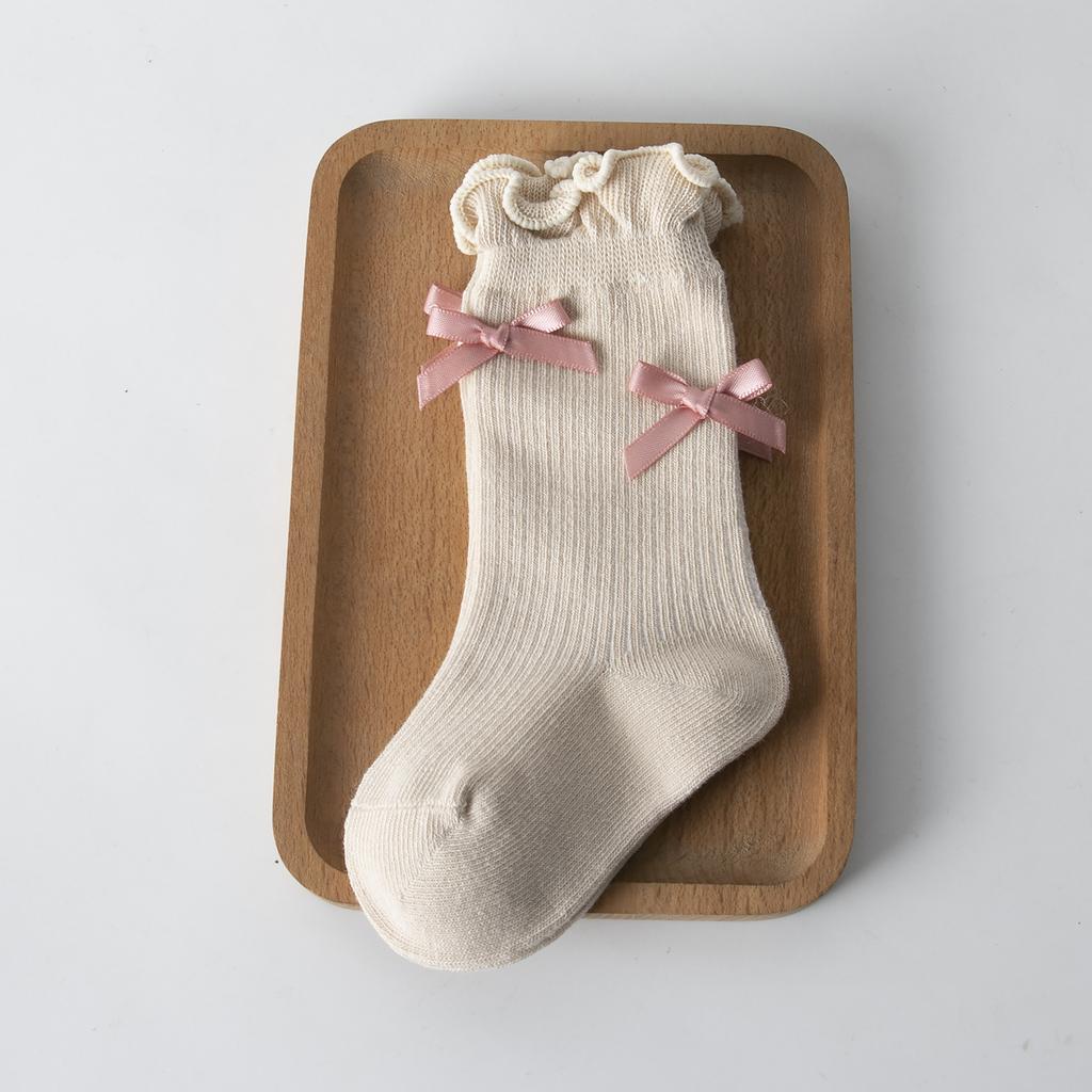 Cotton Newborn Baby Socks Spring Autumn High Quality Infant Toddler Mid-calf Sock Fashion Sweet Bowknot Princess Socks For Girls