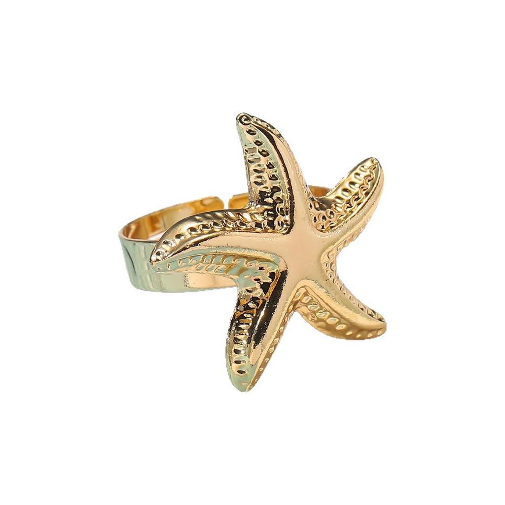 Trending Exotic Starfish Coral Ring: Beach Vacation Jewelry for Women