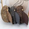 Cappello ottagonale con stampa leopardata autunnale e invernale da donna, cappello da strillone a splicing retrò, cappello da pittore alla moda versatile per il viso, stile britannico piccolo