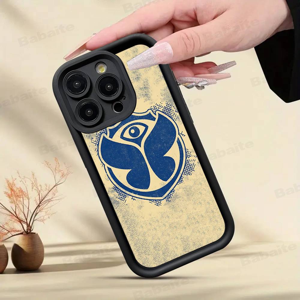 Coque de téléphone avec logo musical T-Tomorrowlands pour iPhone 17 16 15 14 13 12 11 Pro Max Coque arrière en silicone