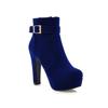 Fashion Ankle Boots Women Platform High Heels Side Zipper Short Boots Female Party Office Shoes Women Thick Plush Snow Boots 43