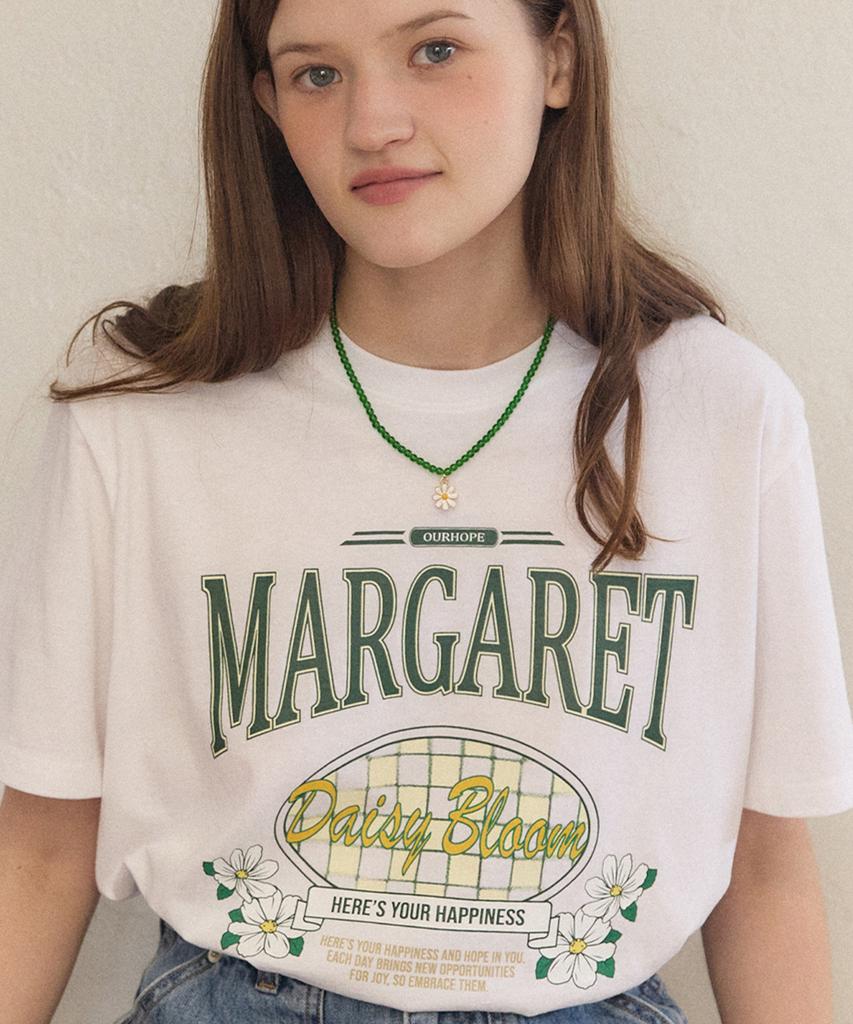 OURHOPE Checkerboard Margaret T-Shirt - White