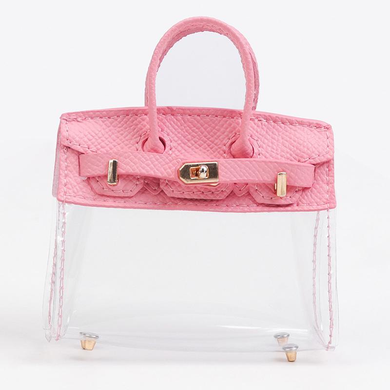 

Мини-сумка-косметичка, сумка для хранения автомобильных ключей, помада, духи, изысканная мини-сумка для ключей из желе с подвеской розовый