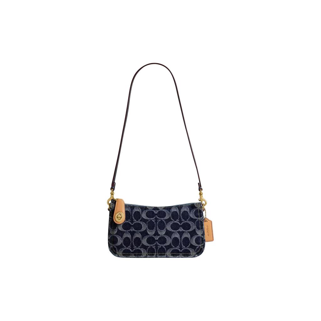 COACH Penn Iconic Denim Hobo Bag Shoulder Bag Small Women's Blue CR688-B4BL