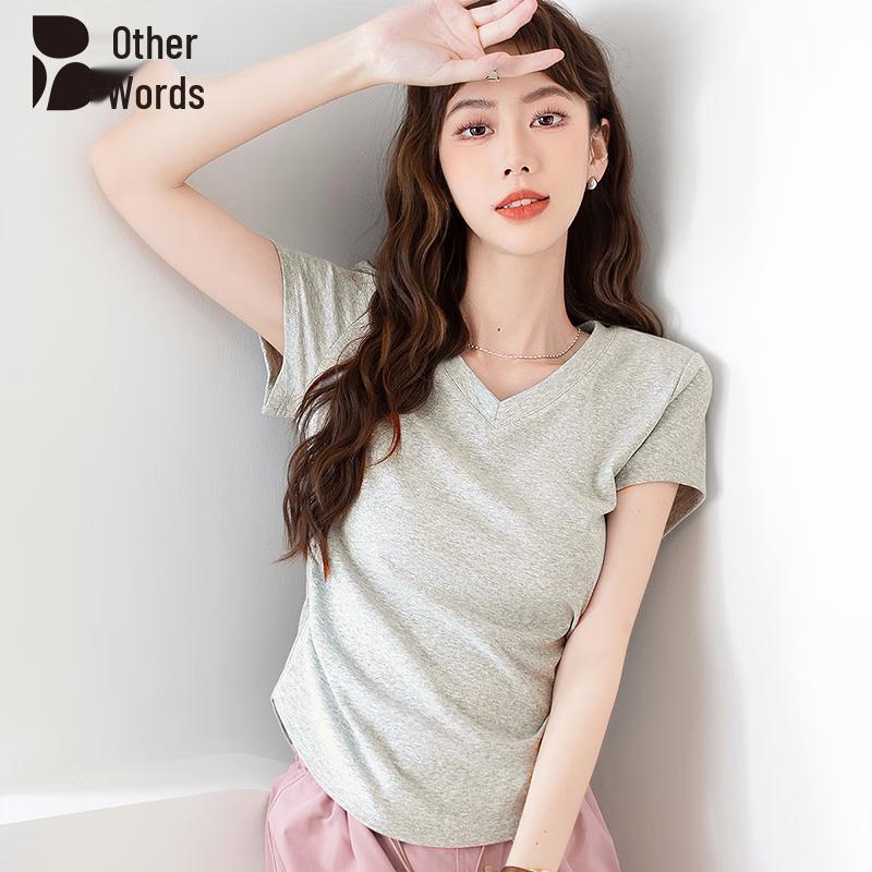 Women s Slim-Fit V-Neck Short Sleeve T-Shirt XL