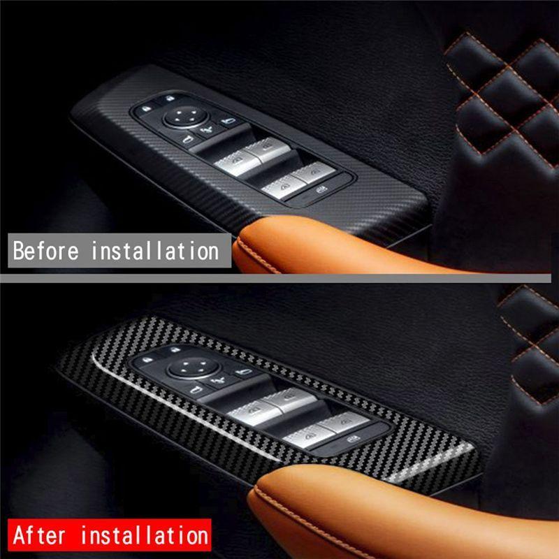 4Pcs Black Car Door Window Lift Button Panel Cover Interior Door Panels Trim For Outlander + RHD Accessories