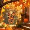 2D Flat Pumpkin Maple Leaf Hanging Ornament for Halloween Fall Seasonal Home Wall Decor
