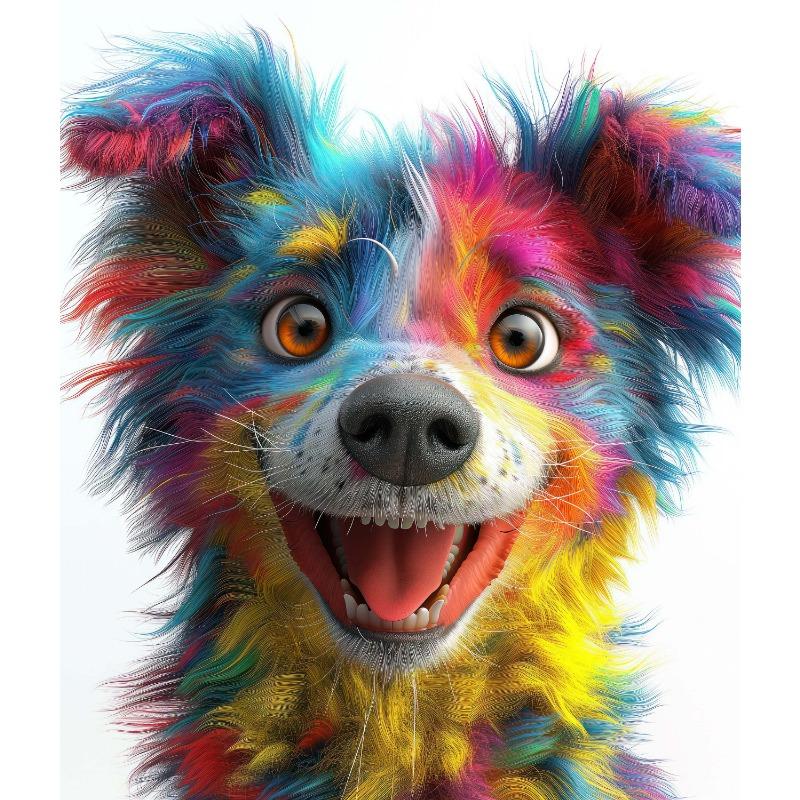 Funny Cute Colorful Pet Portrait Puppy Kitten Posters and Prints Canvas Printing Wall Art Picture for Living Room Home Decor