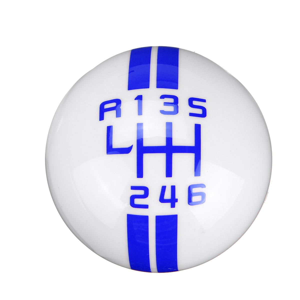 

5-Color Universal 6 Speed Gear Shift Knob For Ford For Mustang For Peugeot For Mercedes Car Gear Shift Knob 6 Speed White blue label
