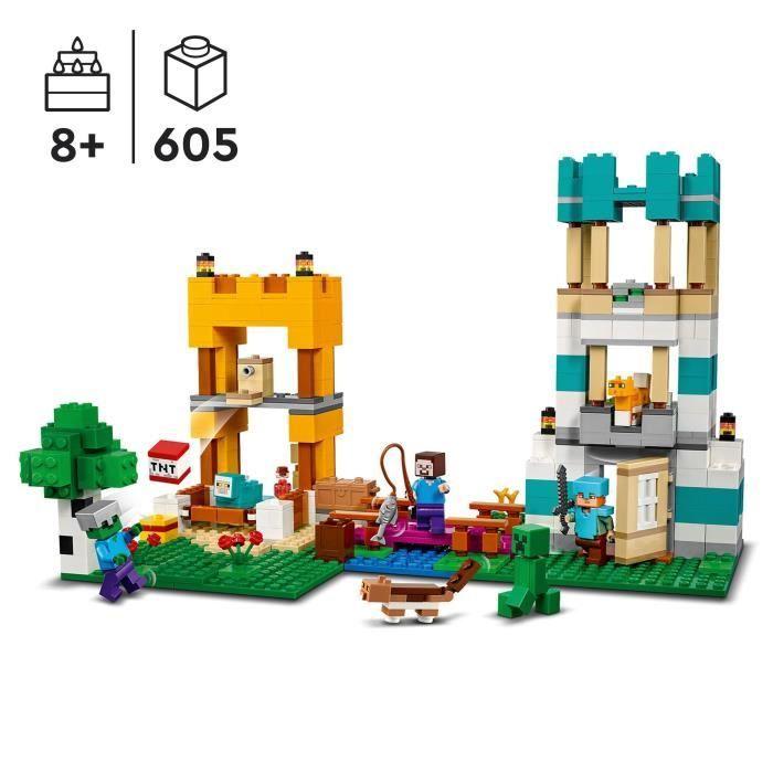 Lego® minecraft 21249 la boîte de construction 4.0, jouets 2-en-1 avec figurines steve, creeper et zombie